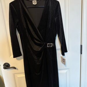 🆕NWT Anne Klein black velvet sparkly dress